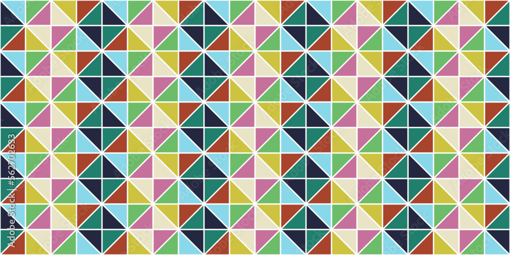Fototapete tile of colored rhombuses, repeating pattern. for applying to a seamless surface and printing on wal