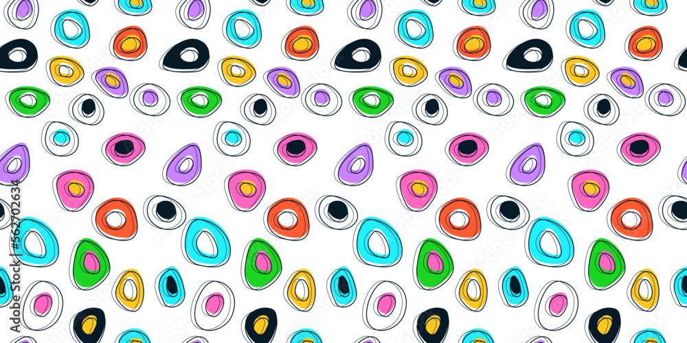 Poster abstract colored and bright microbes. for applying to a seamless surface and printing on wallpapers,