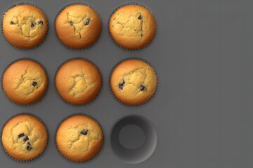 Naklejka na ściany i meble 3d rendering illustration of muffins, generative ai
