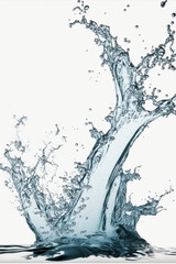 water splash isolated on white.Generative AI