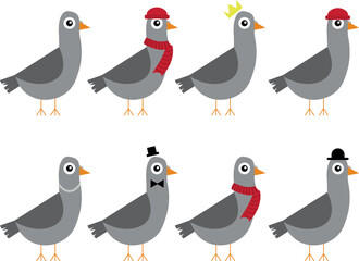 pigeon design illustration isolated on white background 