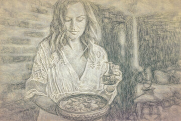 Rose flower for the preparation of essential oil. Spa and aromatherapy and drawing effect.