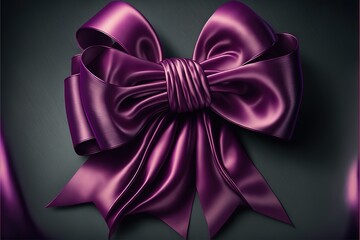  a purple bow with a ribbon on a black background with a pink border around it and a pink ribbon around the bow, with a black background with a pink border and white border,. Generative AI