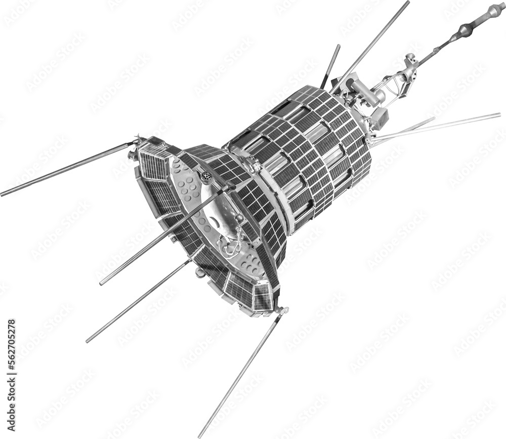 Poster isolated png cutout of a satellite part on a transparent background, ideal for photobashing, matte-p