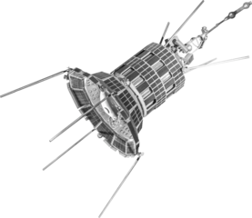 Isolated PNG cutout of a satellite part on a transparent background, ideal for photobashing, matte-painting, concept art