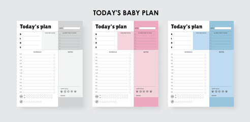Today's baby plan, Newborn Baby schedule or planner