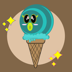 ice cream kawaii character