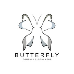 Butterfly Logo Design, Beautiful Flying Animal, Company Brand Icon Illustration, Screen Printing, Salon