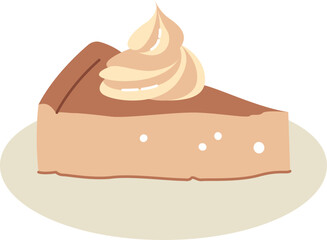 Tasty cake with cream flat icon Dessert