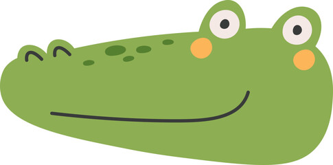 Cute cartoon crocodile flat icon
