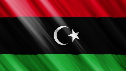 official waving flag of libya, independence day concept