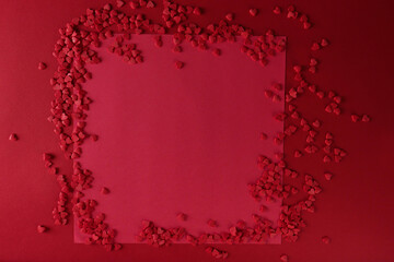 Abstract red with little hearts background with place for your text and design