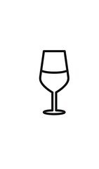 wine glass line simple flat icon. Vector illustration.