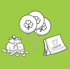 Saint Patrick Holiday Celebration Object Background DIgital Stamp