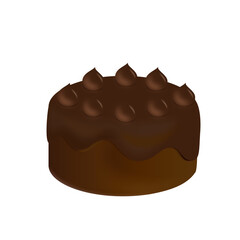 chocolate flavored cake　3D　chocolate cake