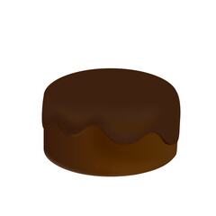 chocolate flavored cake　3D　chocolate cake