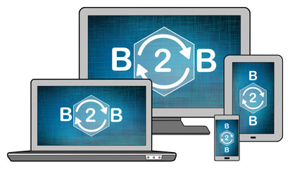 B2b concept on different devices