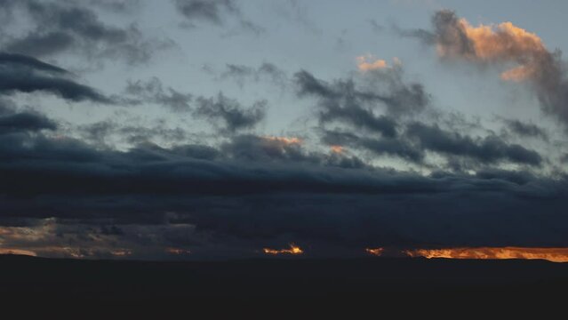 Dark Clouds at the First Light of Dawn Wide Timelapse