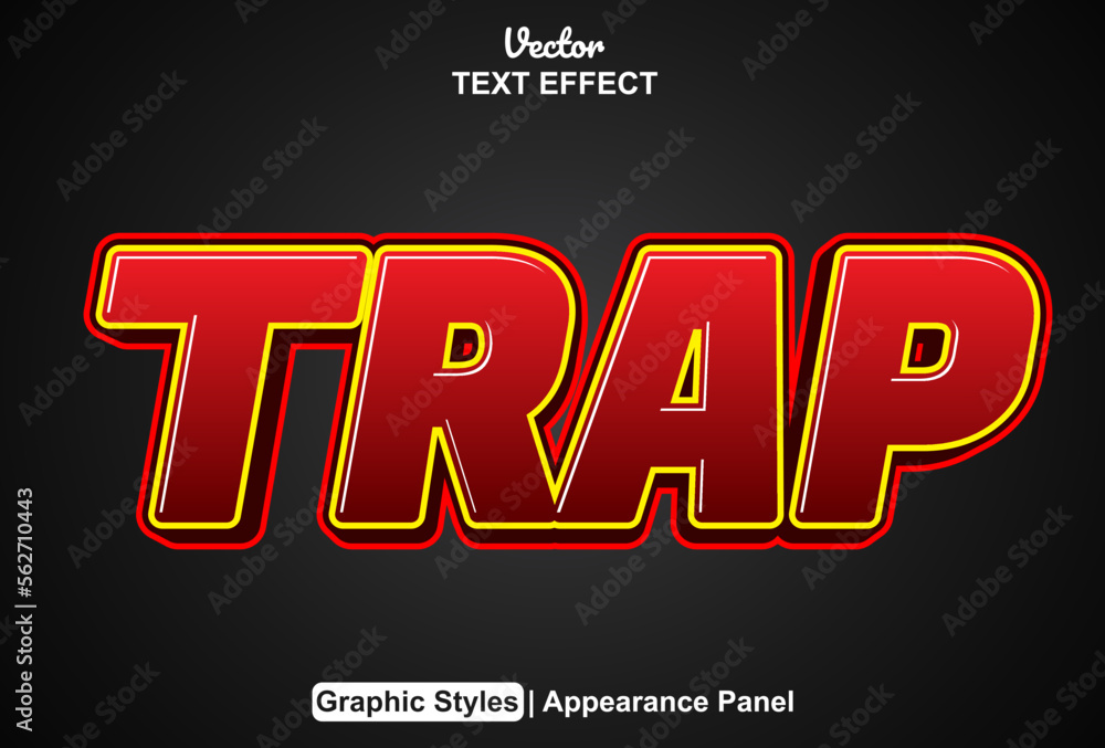 Poster printtrap text effect with graphic style and editable.