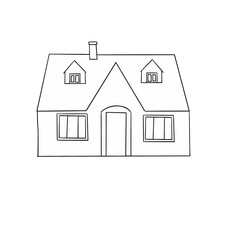 House drawn in vector graphics