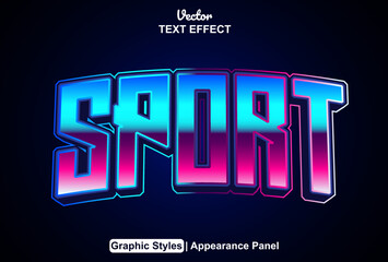 sport text effect with graphic style and editable.
