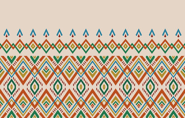 Ethnic seamless pattern. Vector geometric Tribal African Indian traditional embroidery background.
Bohemian fashion. Ikat fabric carpet batik ornament chevron textile decoration wallpaper boho style