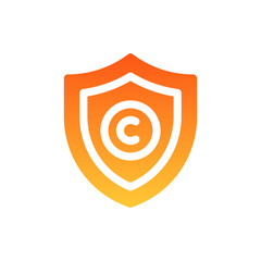 copyright flat gradient icon