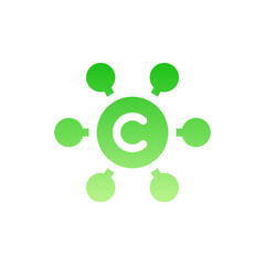 copywriting flat gradient icon