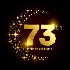 73th Anniversary. Template design for anniversary celebration event. Vector Template Illustration