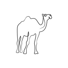 Camel continuous one line art drawing