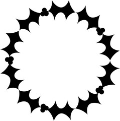 Christmas wreath design illustration isolated on transparent background