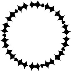 Christmas wreath design illustration isolated on transparent background