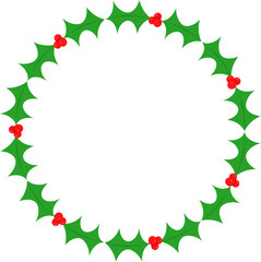 Christmas wreath design illustration isolated on transparent background