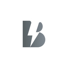B letter with flash sign logo design