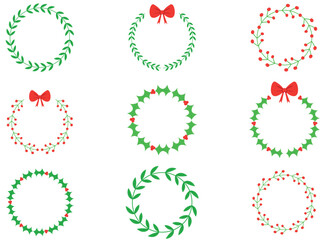 Christmas wreath design illustration isolated on white background