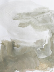 Modern nature abstract painting. Green background.