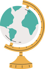 Globe flat icon Geography school lesson