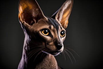 portrait of Oriental shorthair Cat. Generative AI