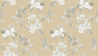 Classic Popular Flower Seamless pattern background.Perfect for wallpaper, fabric design, wrapping paper, surface textures, digital paper.