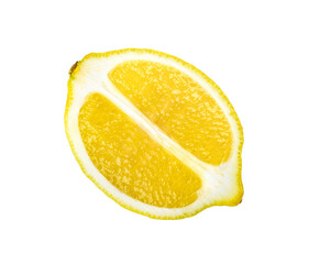 slice of lemon citrus fruit isolated on transparent png