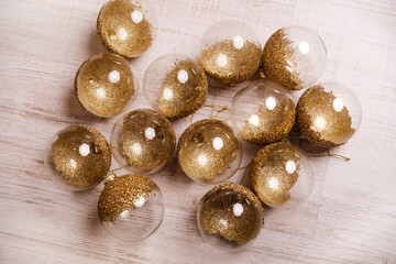 Weihnachtskugel Transparent
 mit Glitzer, Weihnachtsbaumschmuck Weihnachtsdeko Tannenbaum 
