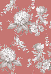 Classic Popular Flower Seamless pattern background.Perfect for wallpaper, fabric design, wrapping paper, surface textures, digital paper.