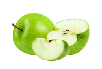 Green apple on  transparent png