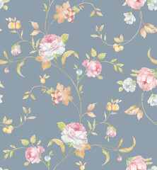 Classic Popular Flower Seamless pattern background.Perfect for wallpaper, fabric design, wrapping paper, surface textures, digital paper.
