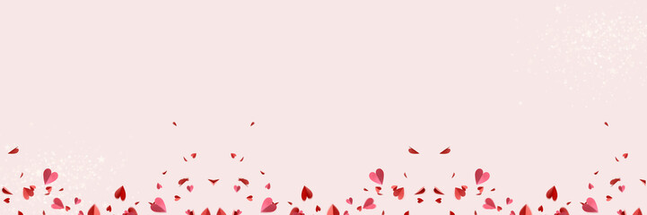 Valentinstag mit Herzen / Banner / Textfreiraum