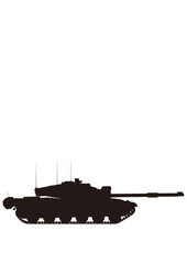 Fototapeta premium Challenger 2 tank silhouette イギリス チャレンジャー2 現代 戦車
