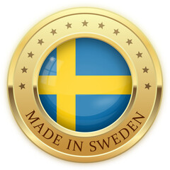 Gold Badge Made in Sweden