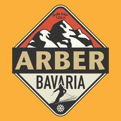 Abstract stamp or emblem with the name of Arber, Bavaria, Germany, vector illustration