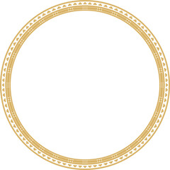 Vector round gold seamless classic byzantine ornament. Infinite circle, border, frame Ancient Greece, Eastern Roman Empire. Decoration of the Russian Orthodox Church..