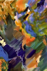  Abstract colorful background, wallpaper. Mixing pastels ,  watercolors, oils and acrylics . 